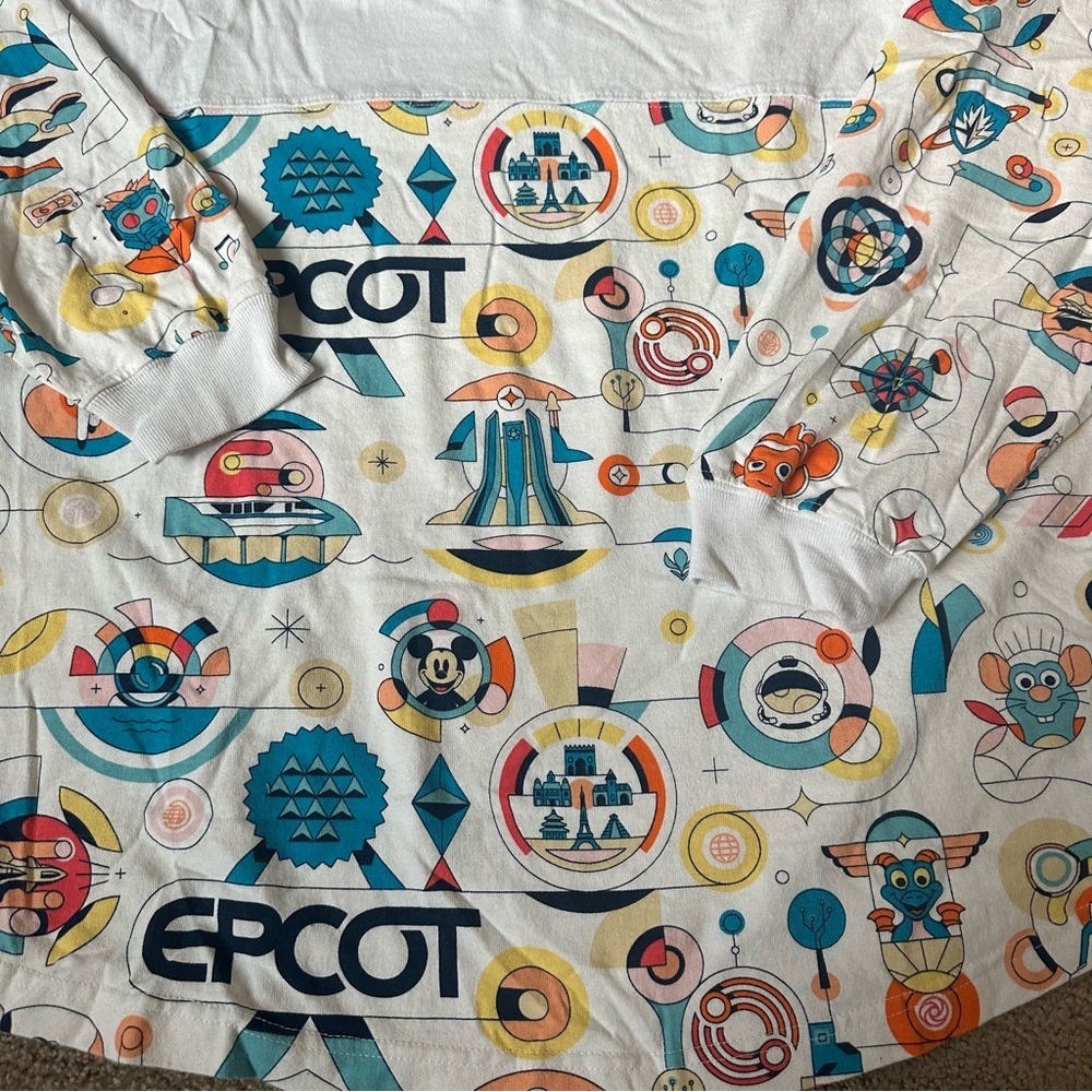 Women’s Spirit Jersey XXL Colorful Epcot Long Sleeve Shirt - Picture 2 of 5